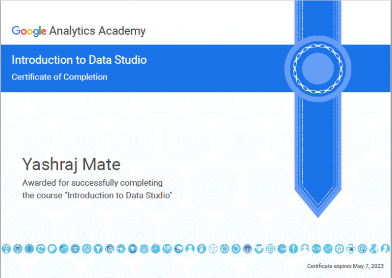 Data Studio Certificate