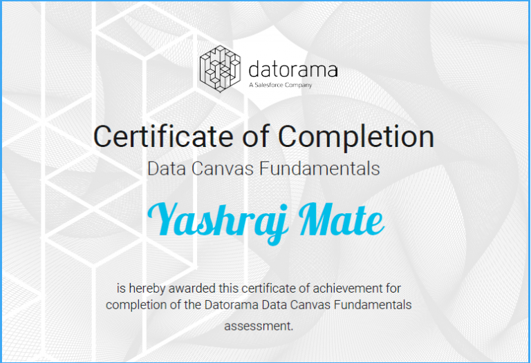 Datorama Certificate - Yashraj
