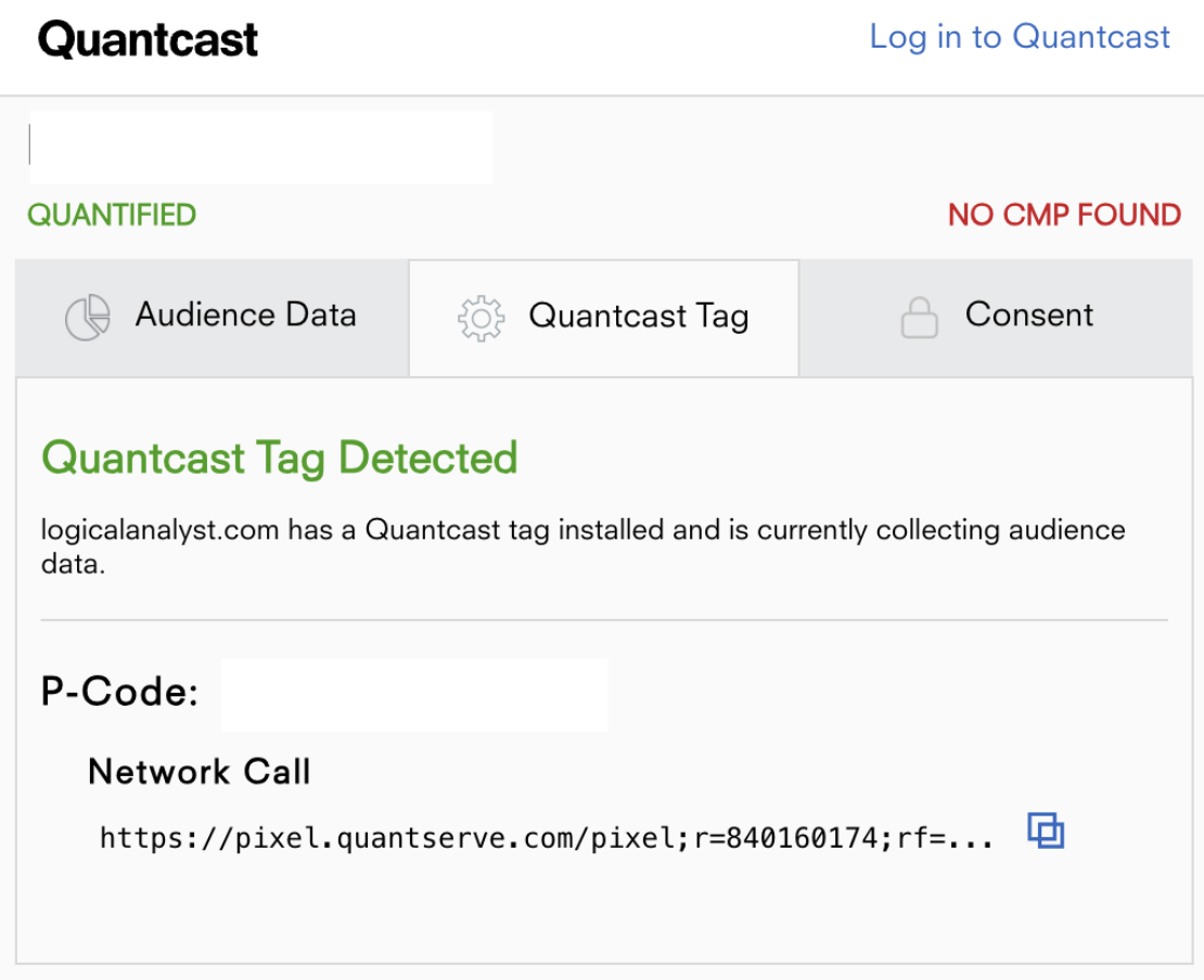 Quantcast Tag Inspector